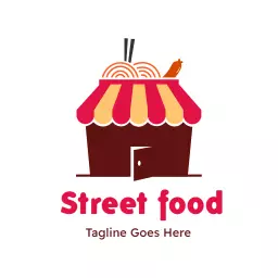 Rustic stall street food logo template