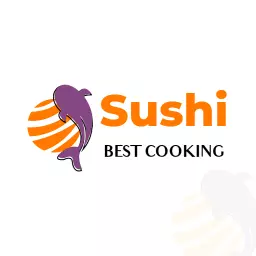 Orange Fish Sushi Logo