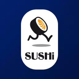 Blue Running Sushi Logo