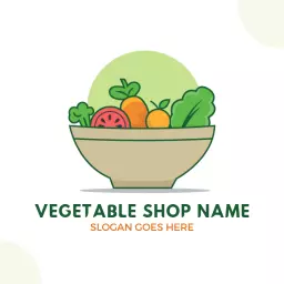 Fresh salad bowl vegetables  grocery shop logo design