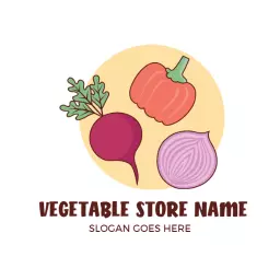 Minimal beet onion vegetable grocery logo