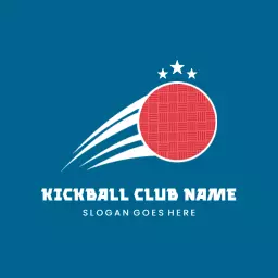 Kickball logo in blue and red color