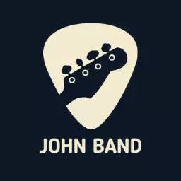 Band logo in beige guitar outline