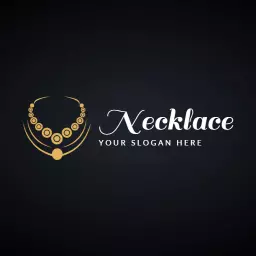 Gold black necklace logo