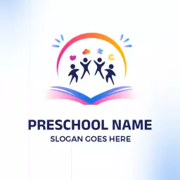 Blue playful nursery logo design