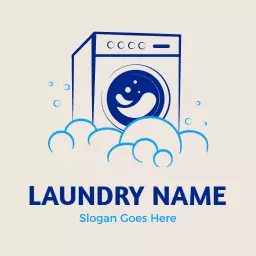 Stylish blue laundry logo