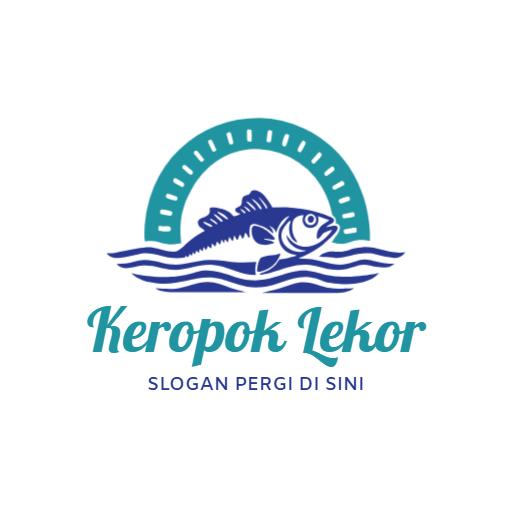 Blue classic fish logo template