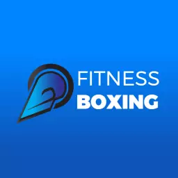 Blue fitness glove boxing logo