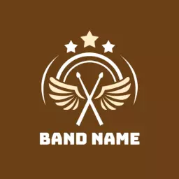 Brown and white band logo design