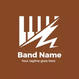 Brown badge band logo design