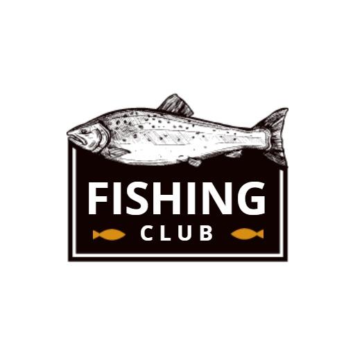 Clean fishing club badge fish logo