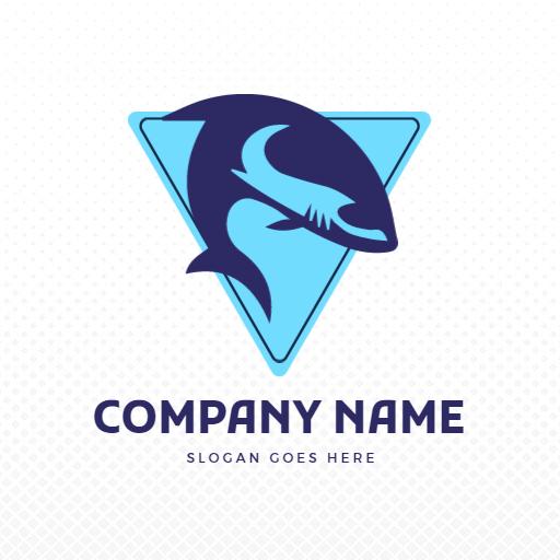 Blue retro bold triangle logo design