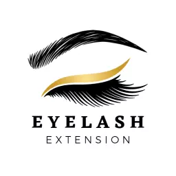 Gold black eyelash logo design
