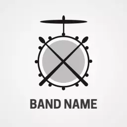 Band logo in minimal drum