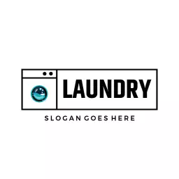 Black boxed laundry logo template