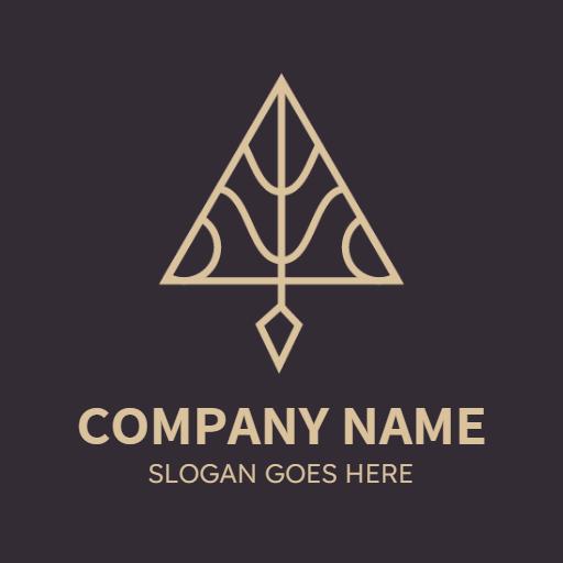 Simple golden outline triangle logo design