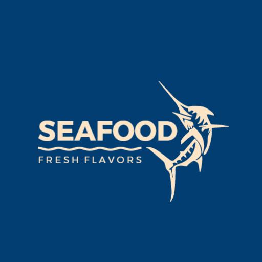 Modern seafood branding fish logo