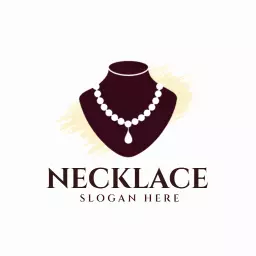 Golden elegant necklace logo
