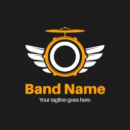Black yellow badge band logo