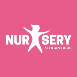 Nursery logo in minimal pink design