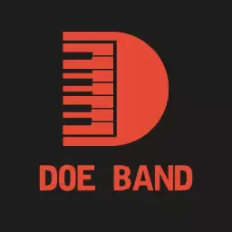 Modern red design band logo