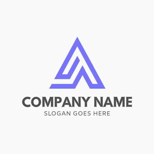Minimal purple outline triangle logo