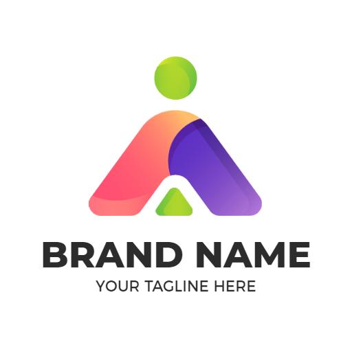 Color blend modern triangle logo