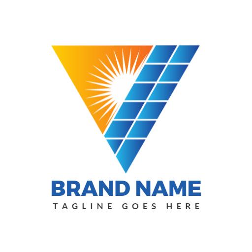 Bright sunburst style triangle logo