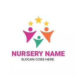 Nursery logo with colorful stars