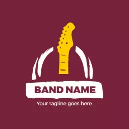 Band logo design with guitar icon