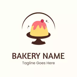 Dessert logo with pudding dome