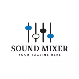 Mixer sliders minimal music logo