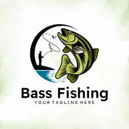 Green circle fishing logo