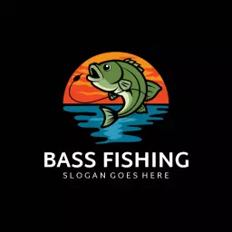 Black and orange fishing logo template