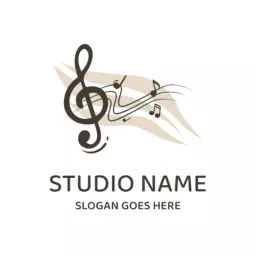 Elegant gold music logo design