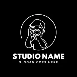 Black and white studio logo design