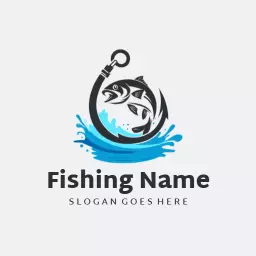 Minimal vintage fishing logo