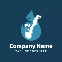 Dairy logo with milk glass splash