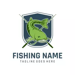 Green shield bass rod fishing logo