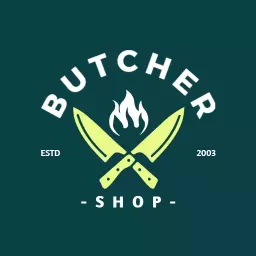 Green color butcher logo