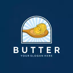 Butter spoon arch dairy logo idea
