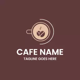Luxury dark brown cafe logo design
