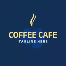 Classic blue cafe logo design template