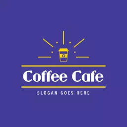 Purple minimalistic cafe logo