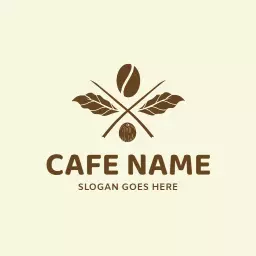 Elegant brown cafe logo