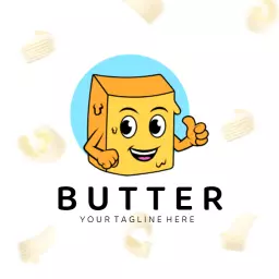 Dairy logo with happy butter cube