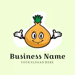 Cute onion mascot vegetable logo
