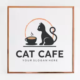 Elegant gold frame cafe logo