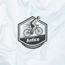 Racing logo with grayscale motorcycle