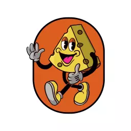 Fun cheese slice dairy logo